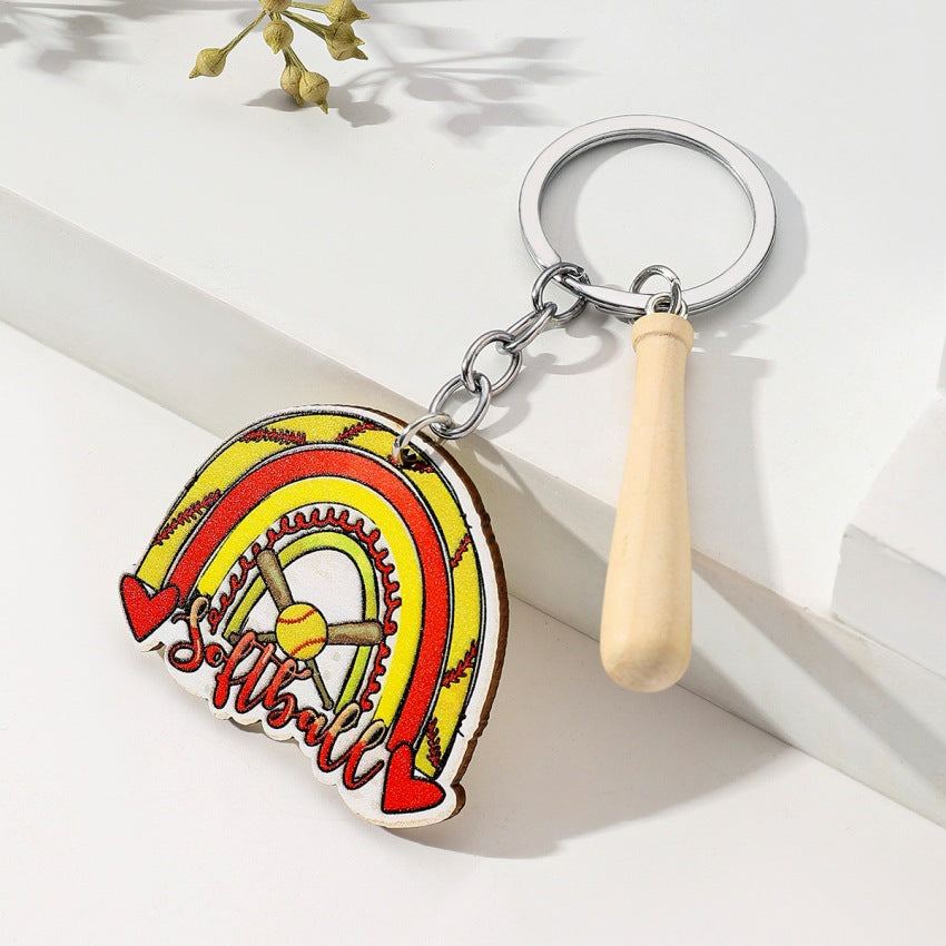 Wholesale Ball Games Wooden Key Chains